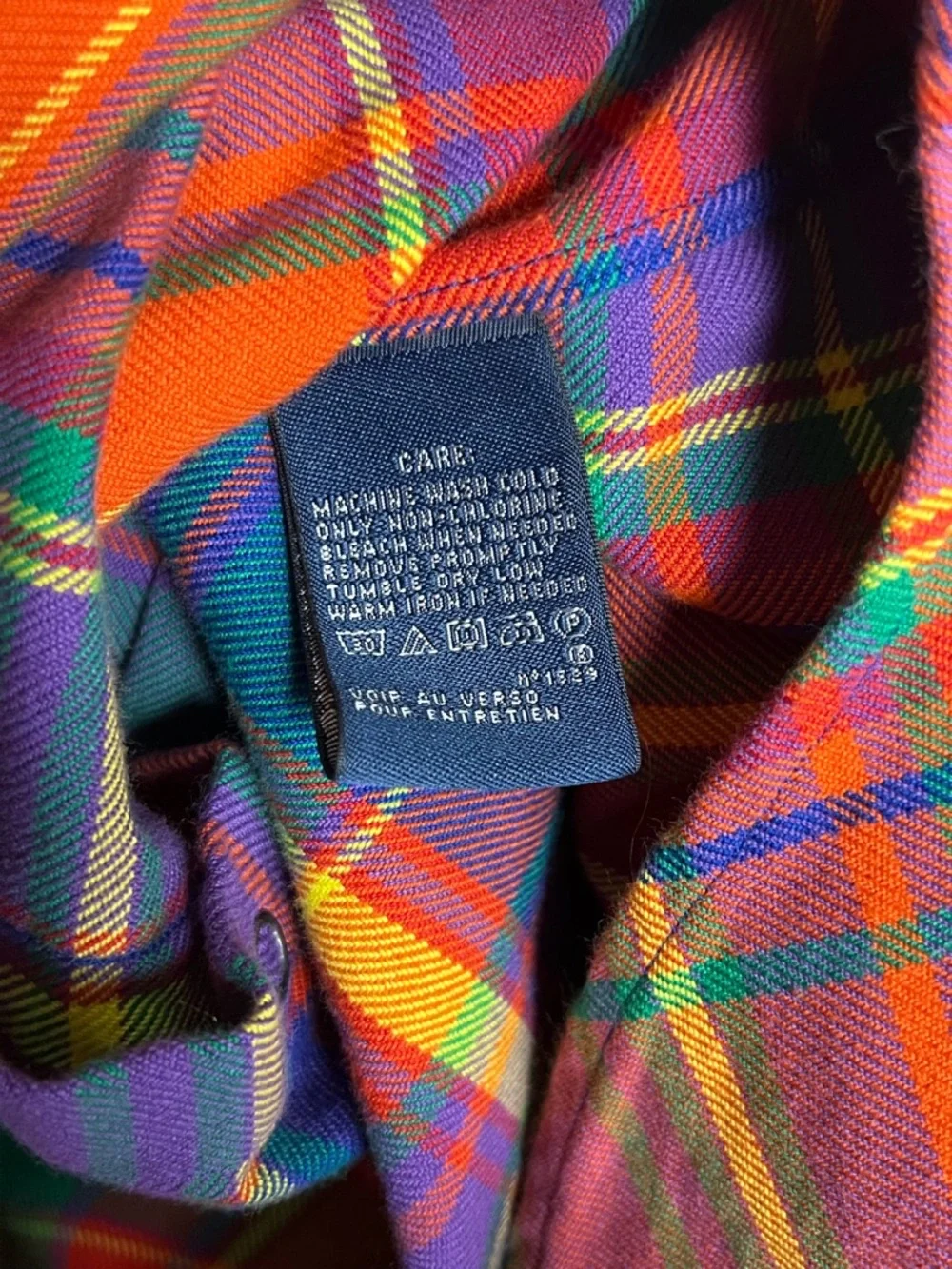 Vintage Ralph Lauren Western Shirt Snap Button Plaid Flannel Shirt Size 6 - Picture 8 of 10